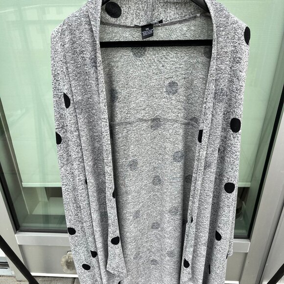 Michael Tyler Ladies Midi Length Open Front Duster Cardigan Heather Gray- XL - Picture 1 of 3